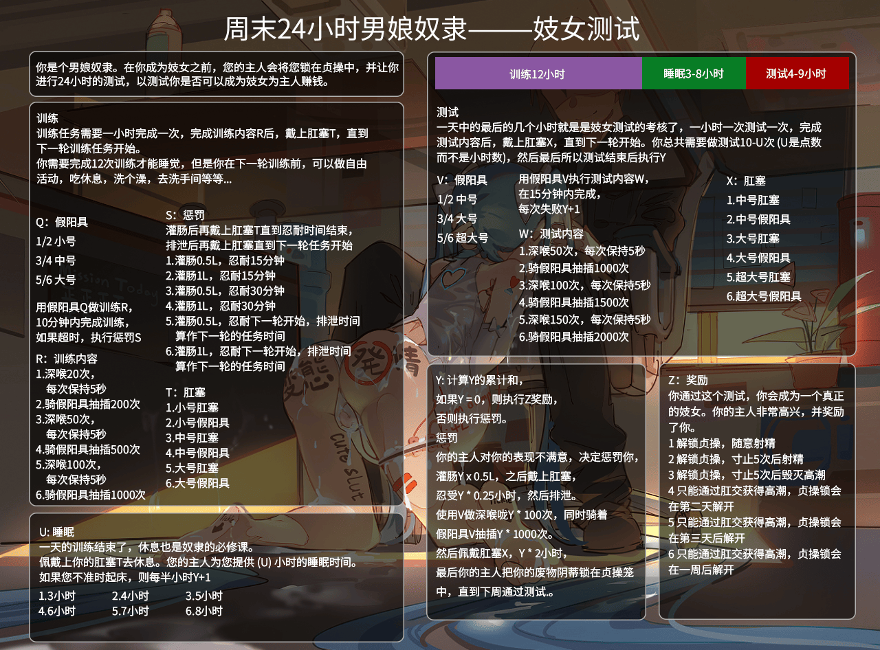 週末24小時男娘奴隸——妓女測試