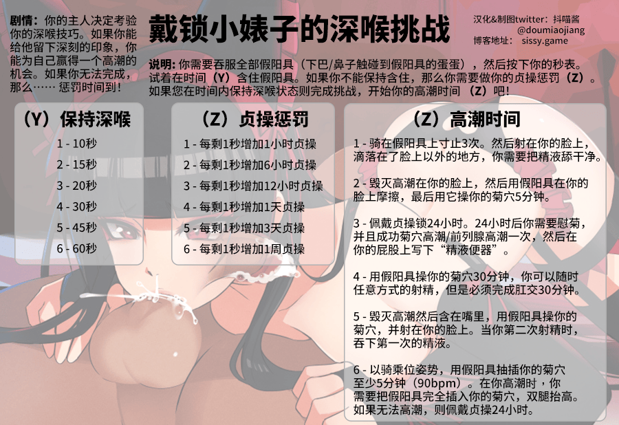 戴鎖小婊子的深喉挑戰